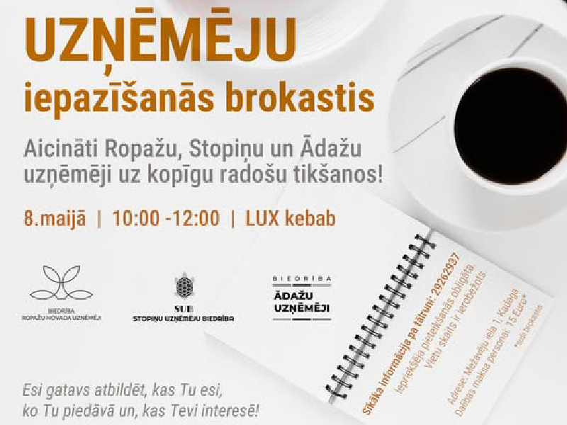 Uzņēmēju iepazīšanās brokastis afiša